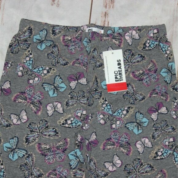 Epic Threads girls butterfly leggings-gray with gold sparkle-size XL-NWT - Picture 3 of 4